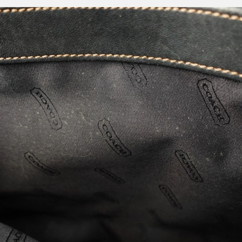 Coach Black Leather Tote Bag